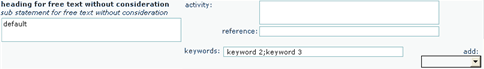 References Statements without considerations with keywords