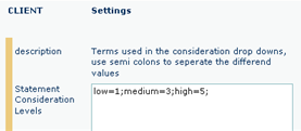 Application Settings Statement Levels