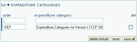 Configure Expenditure References