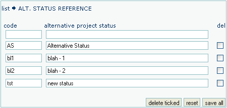 Configure Alt. Status References